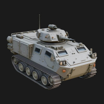 Tracked Armored Vehicle Model Design 4 3D Print Model