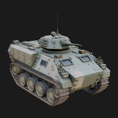 Tracked Armored Vehicle Model Design 6 3D Print Model