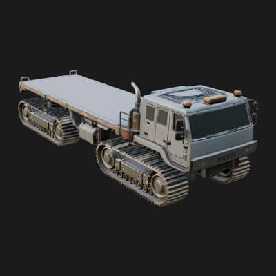 Tracked Flatbed Carrier Model Design 1 3D Print Model