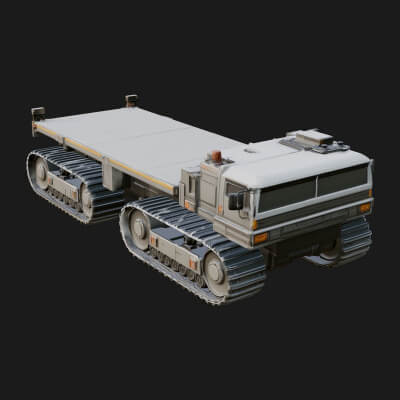 Tracked Flatbed Carrier Model Design 2 3D Print Model