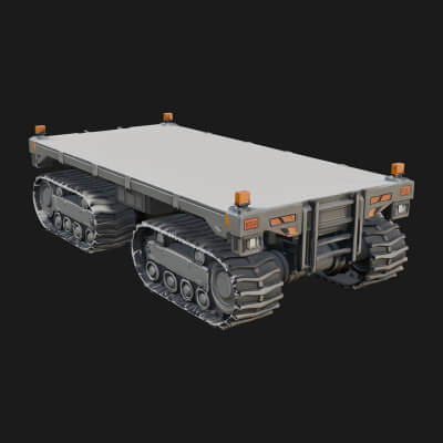 Tracked Flatbed Carrier Model Design 3 3D Print Model