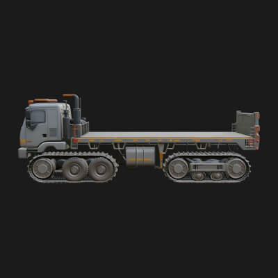 Tracked Flatbed Carrier Model Design 4 3D Print Model