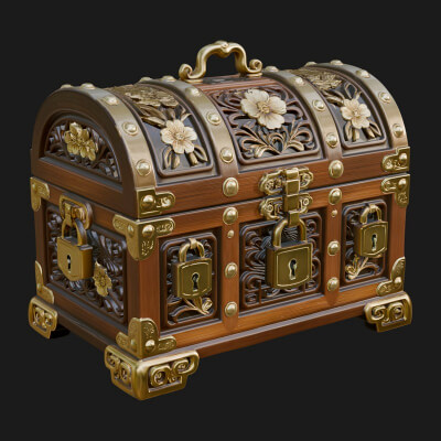 Treasure Chest Model Design 2 3D Print Model