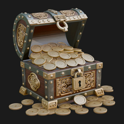 Treasure Chest Model Design 3 3D Print Model