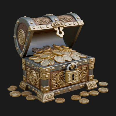 Treasure Chest Model Design 4 3D Print Model