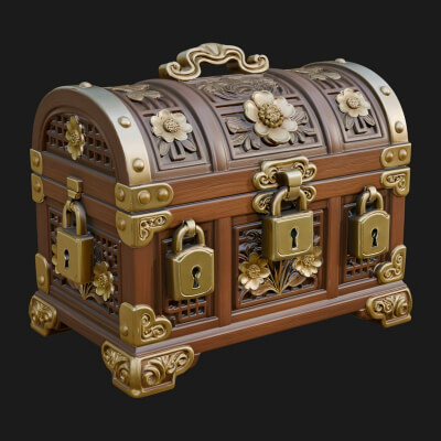 Treasure Chest Model Design 6 3D Print Model