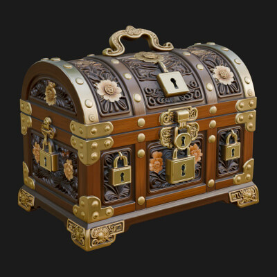 Treasure Chest Model Design 7 3D Print Model