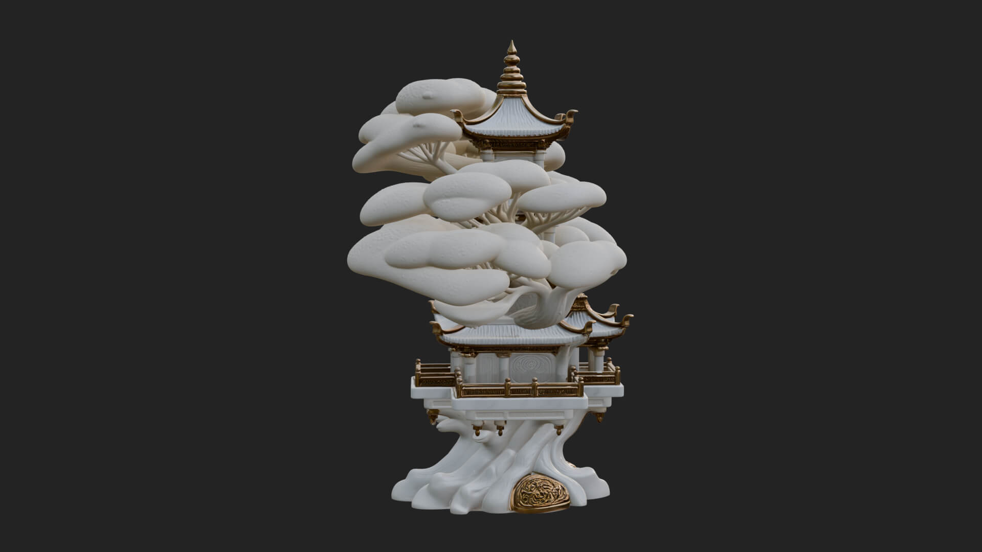 Tree Crown Pagoda Tower Design 3 3D Print Model 3D Model