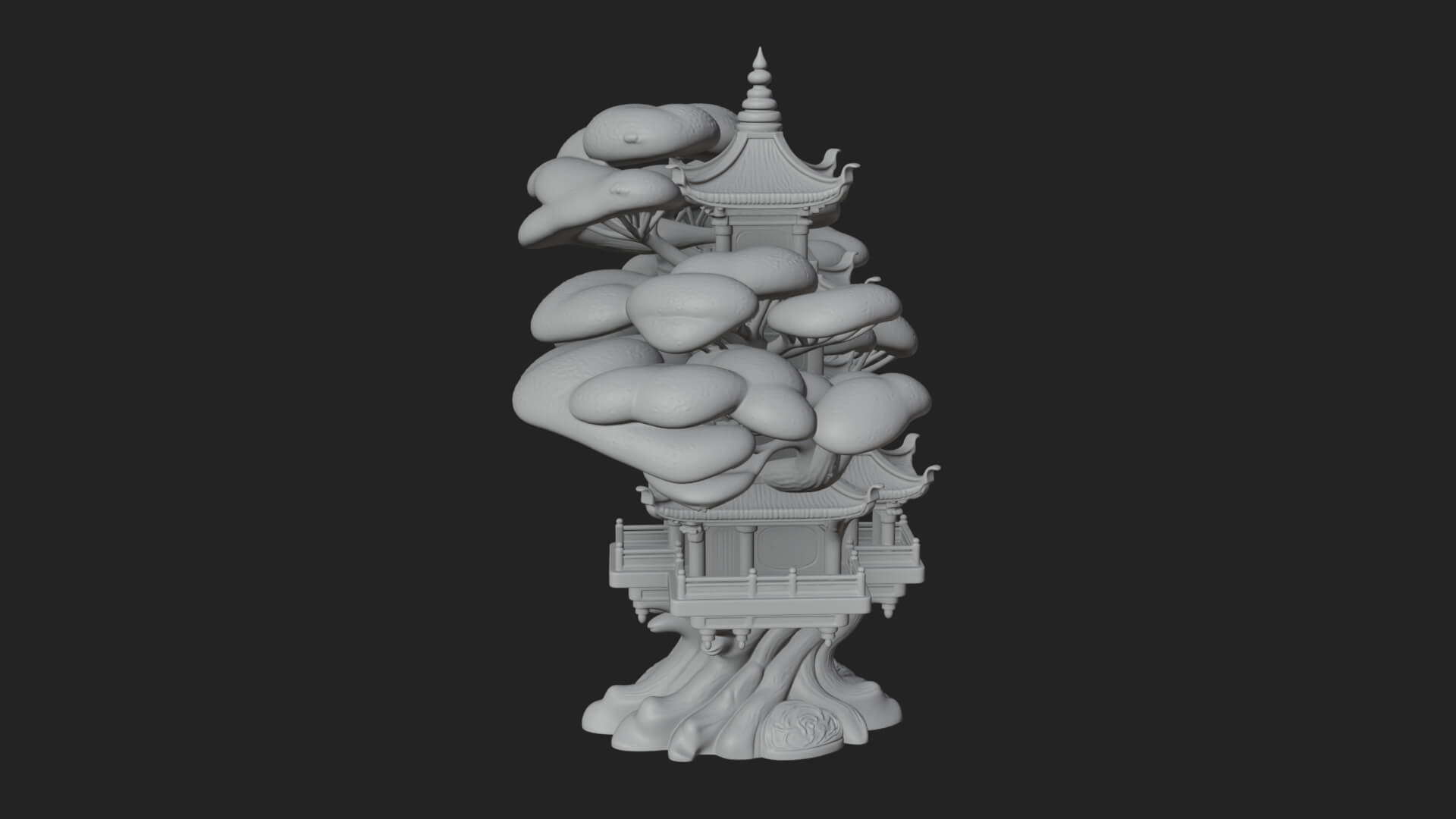 Tree Crown Pagoda Tower Design 3 3D Print Model 3D Model