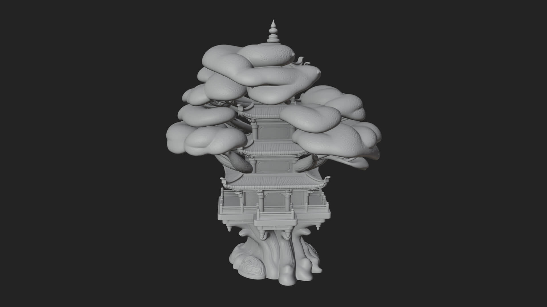Tree Crown Pagoda Tower Design 3 3D Print Model 3D Model