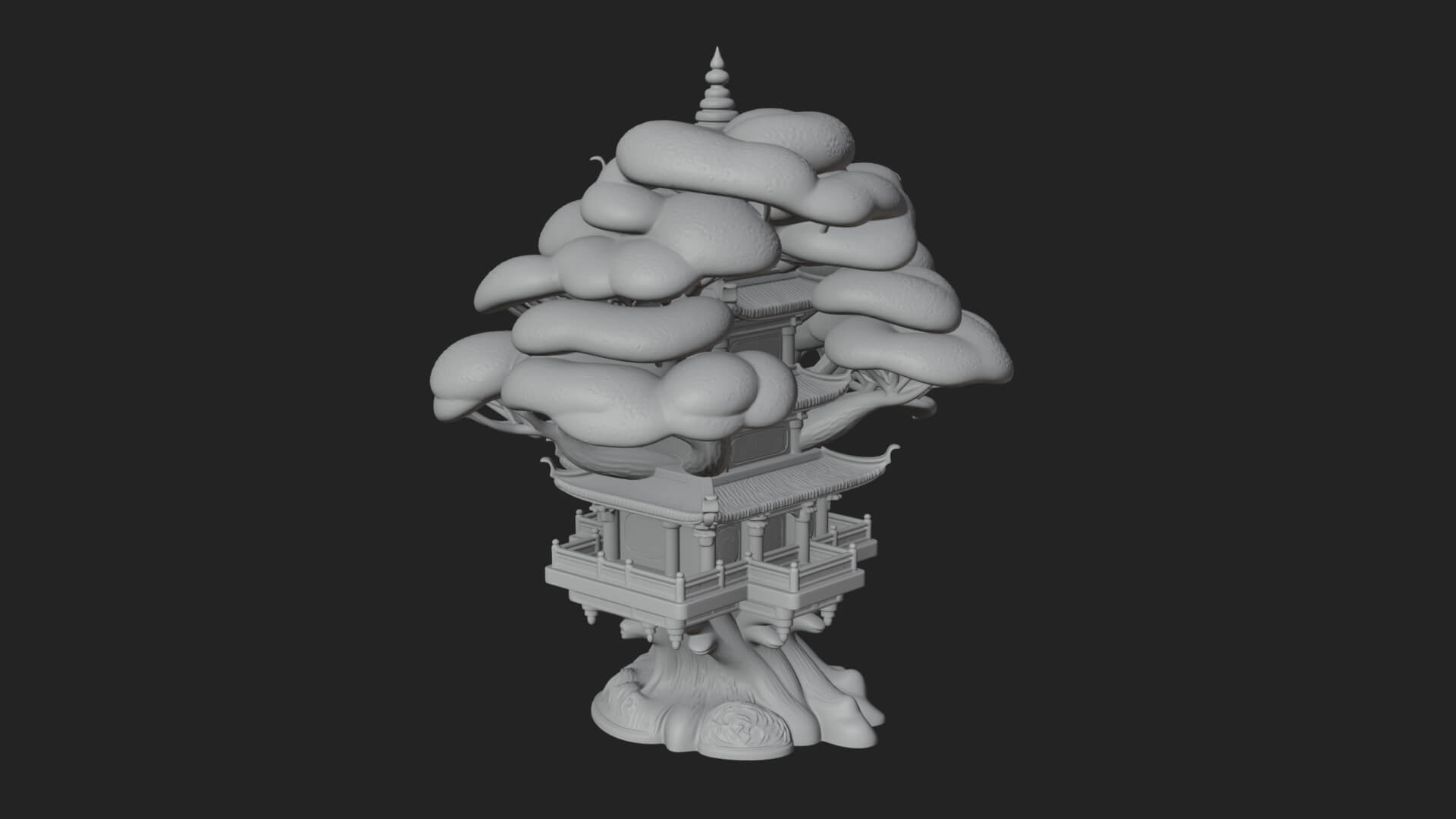 Tree Crown Pagoda Tower Design 3 3D Print Model 3D Model