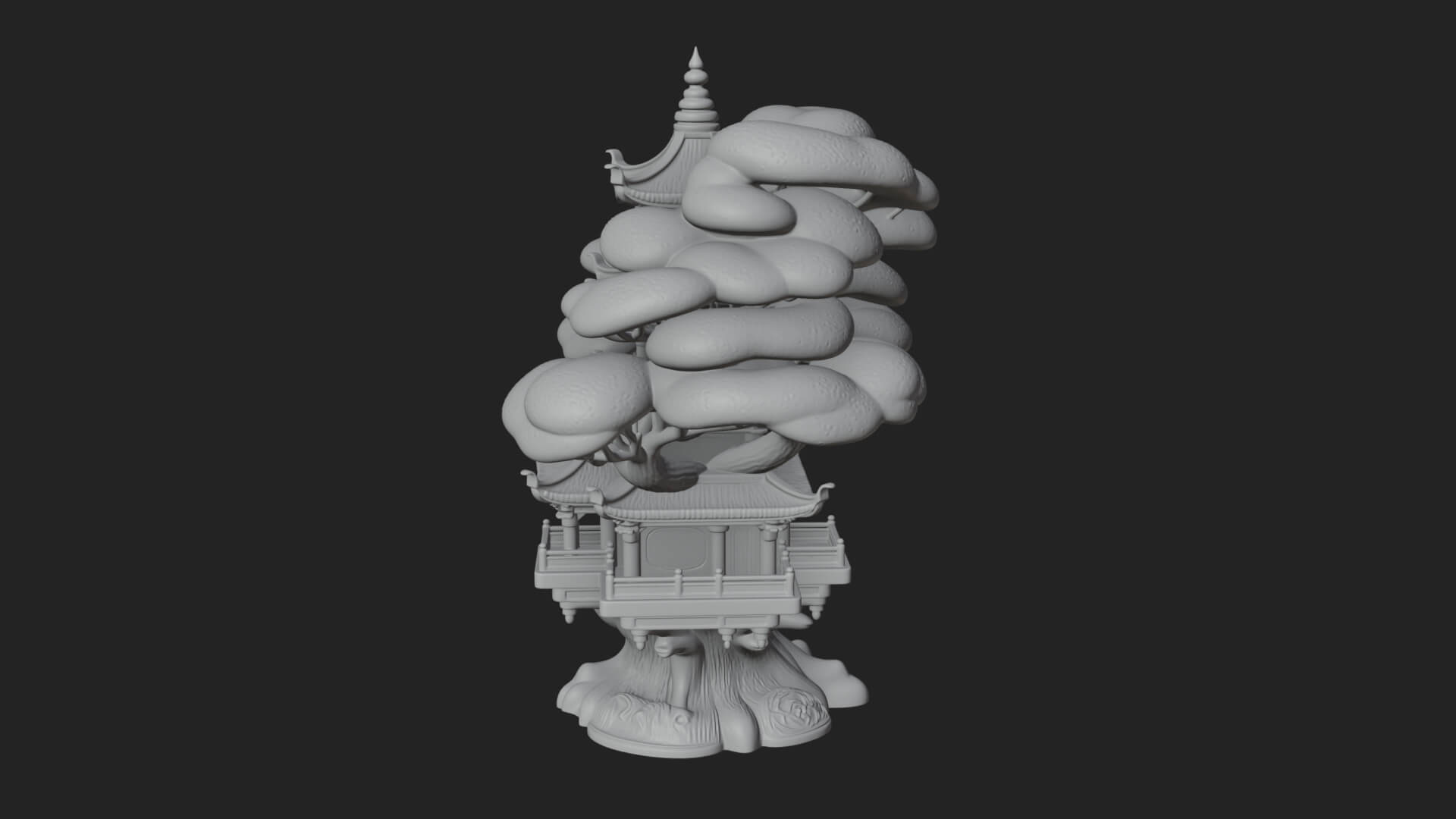 Tree Crown Pagoda Tower Design 3 3D Print Model 3D Model