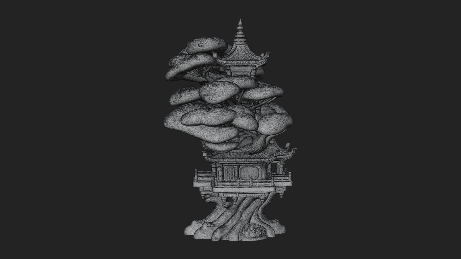 Tree Crown Pagoda Tower Design 3 3D Print Model 3D Model