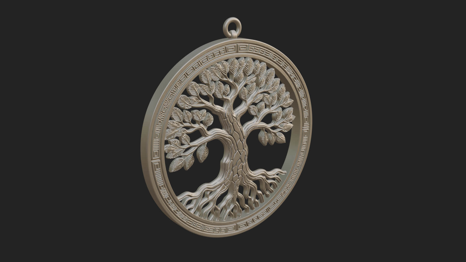 Tree of Life Oval Plaque Design 1 3D Print Model 3D Model