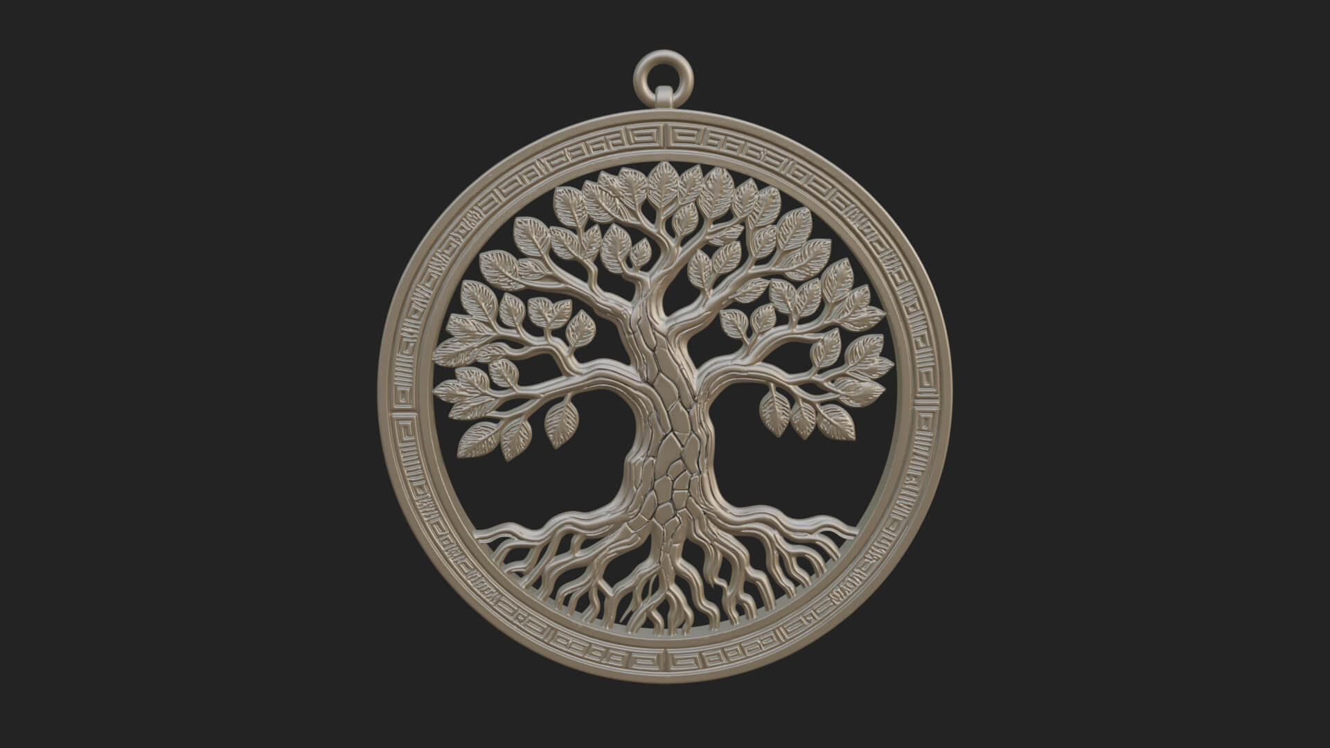 Tree of Life Oval Plaque Design 1 3D Print Model 3D Model