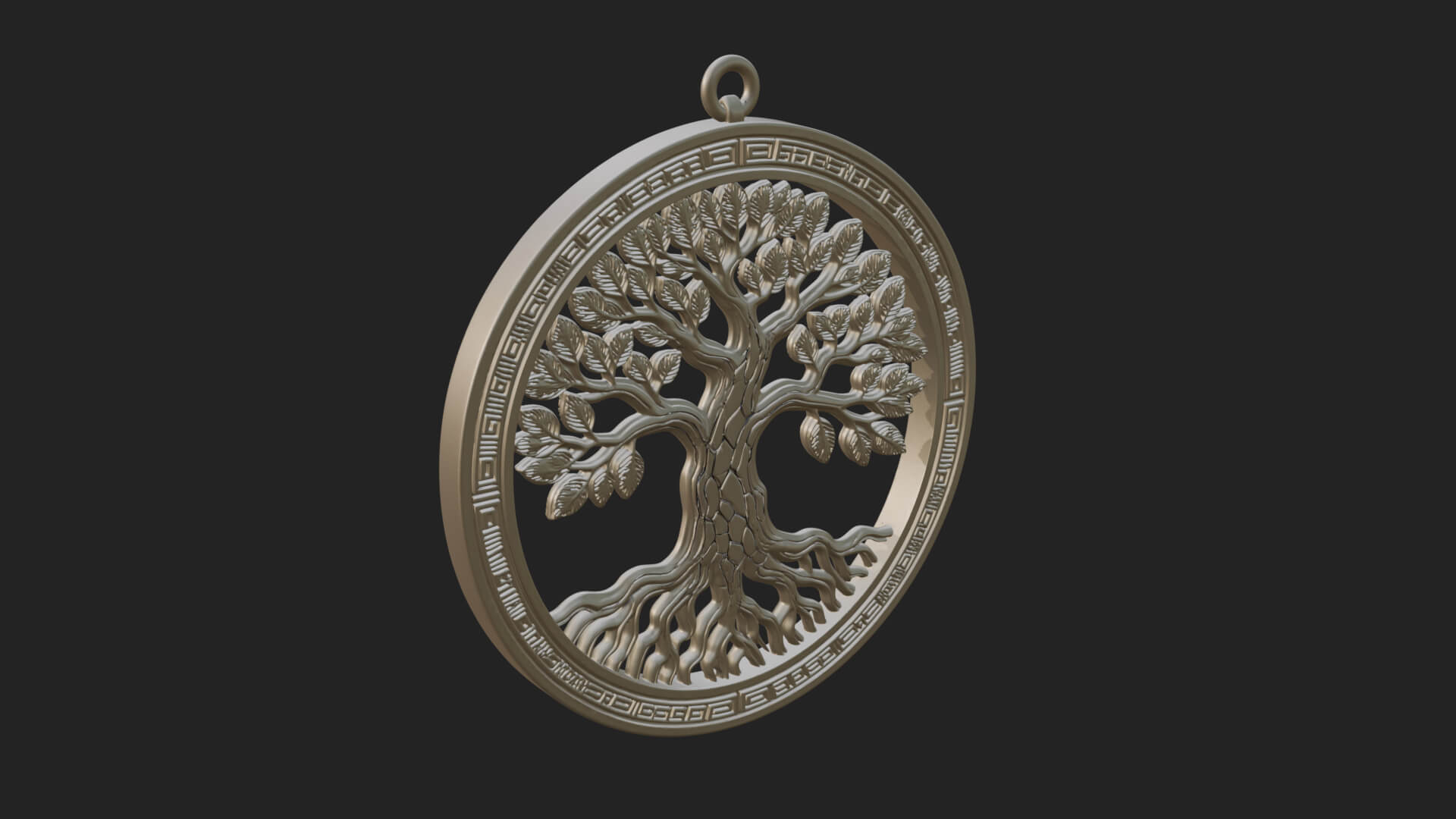 Tree of Life Oval Plaque Design 1 3D Print Model 3D Model