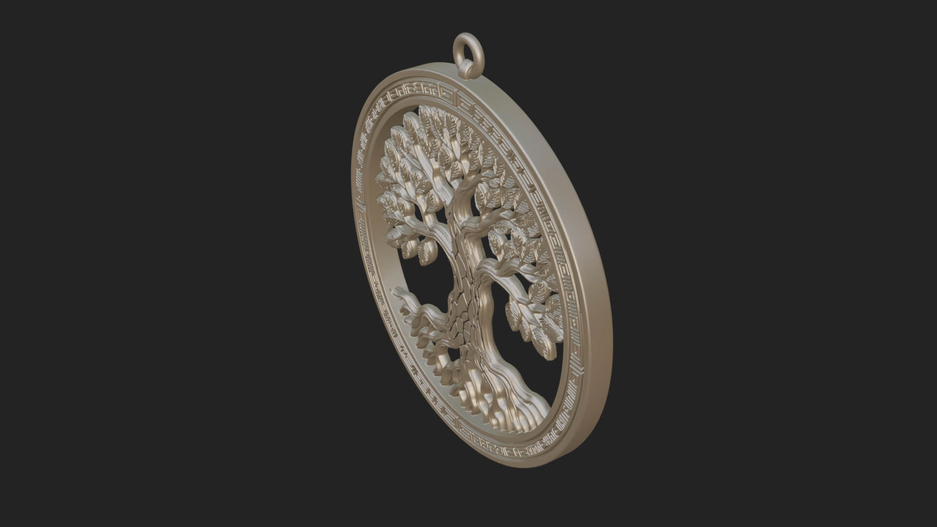 Tree of Life Oval Plaque Design 1 3D Print Model 3D Model