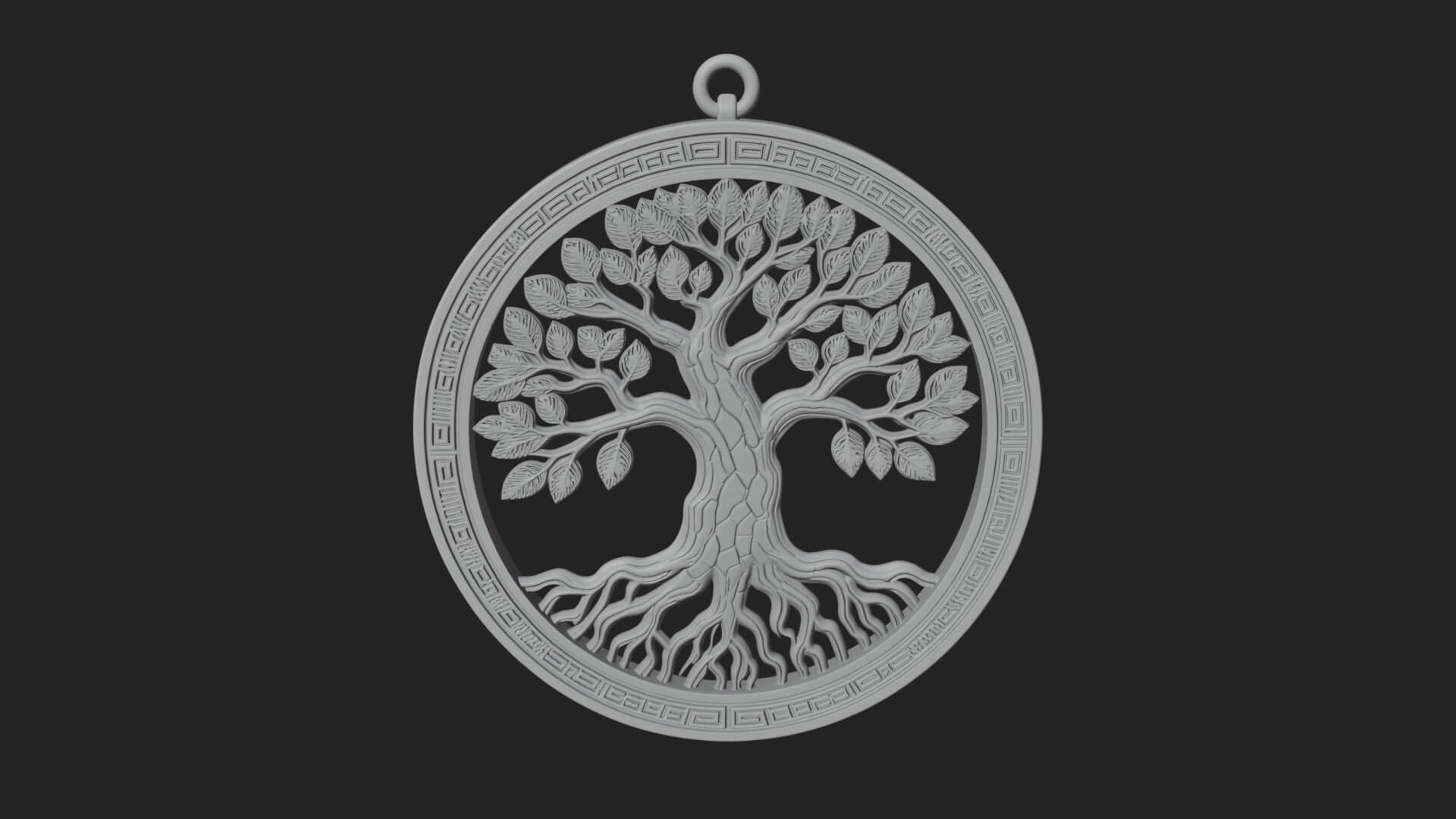 Tree of Life Oval Plaque Design 1 3D Print Model 3D Model
