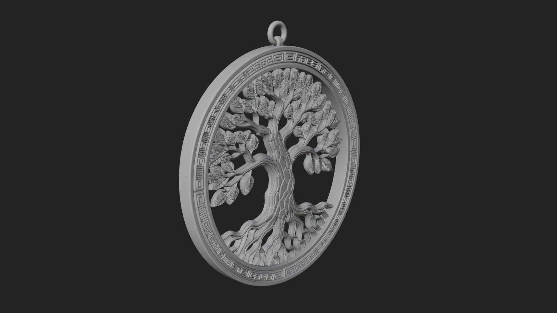 Tree of Life Oval Plaque Design 1 3D Print Model 3D Model