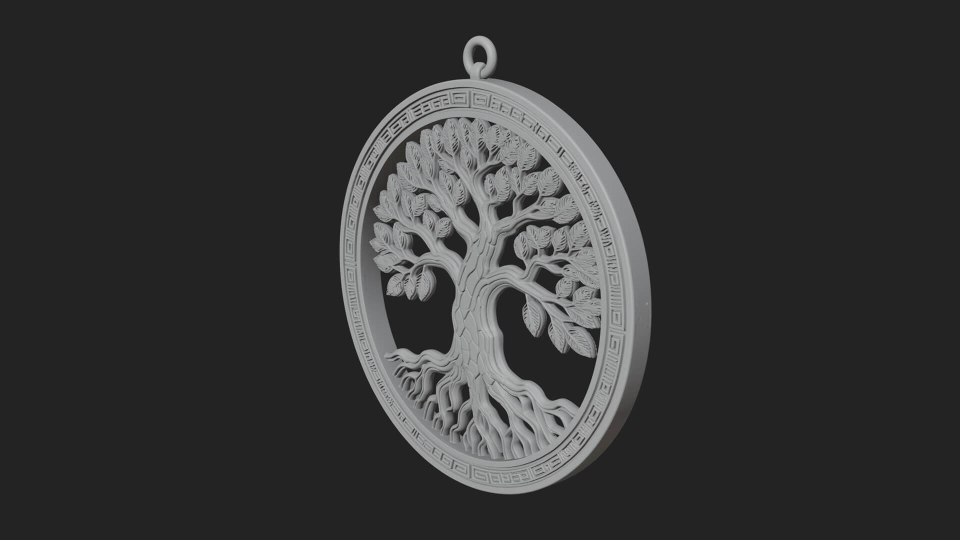 Tree of Life Oval Plaque Design 1 3D Print Model 3D Model