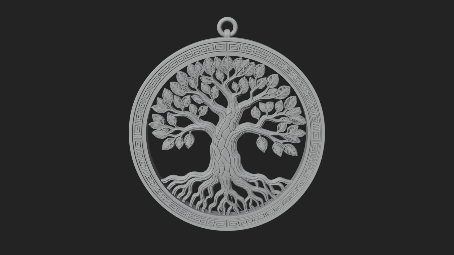 Tree of Life Oval Plaque Design 1 3D Print Model 3D Model