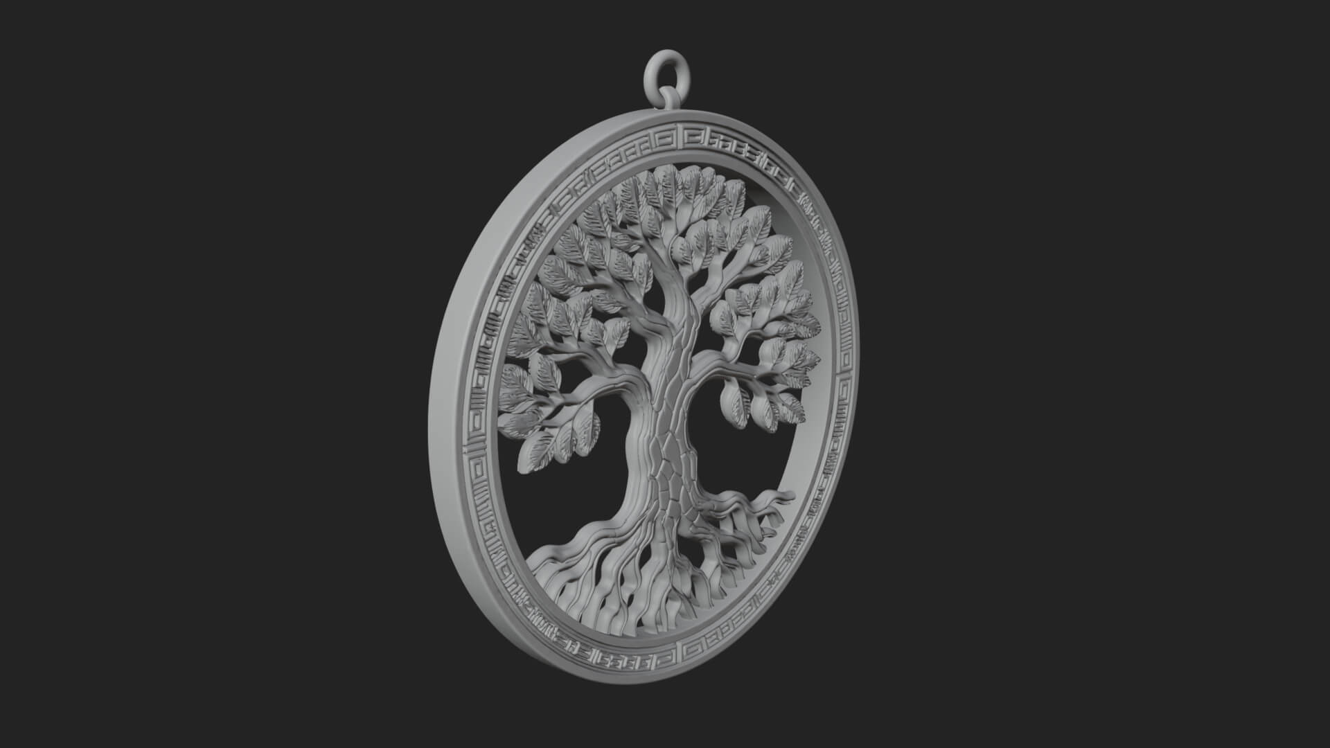 Tree of Life Oval Plaque Design 1 3D Print Model 3D Model