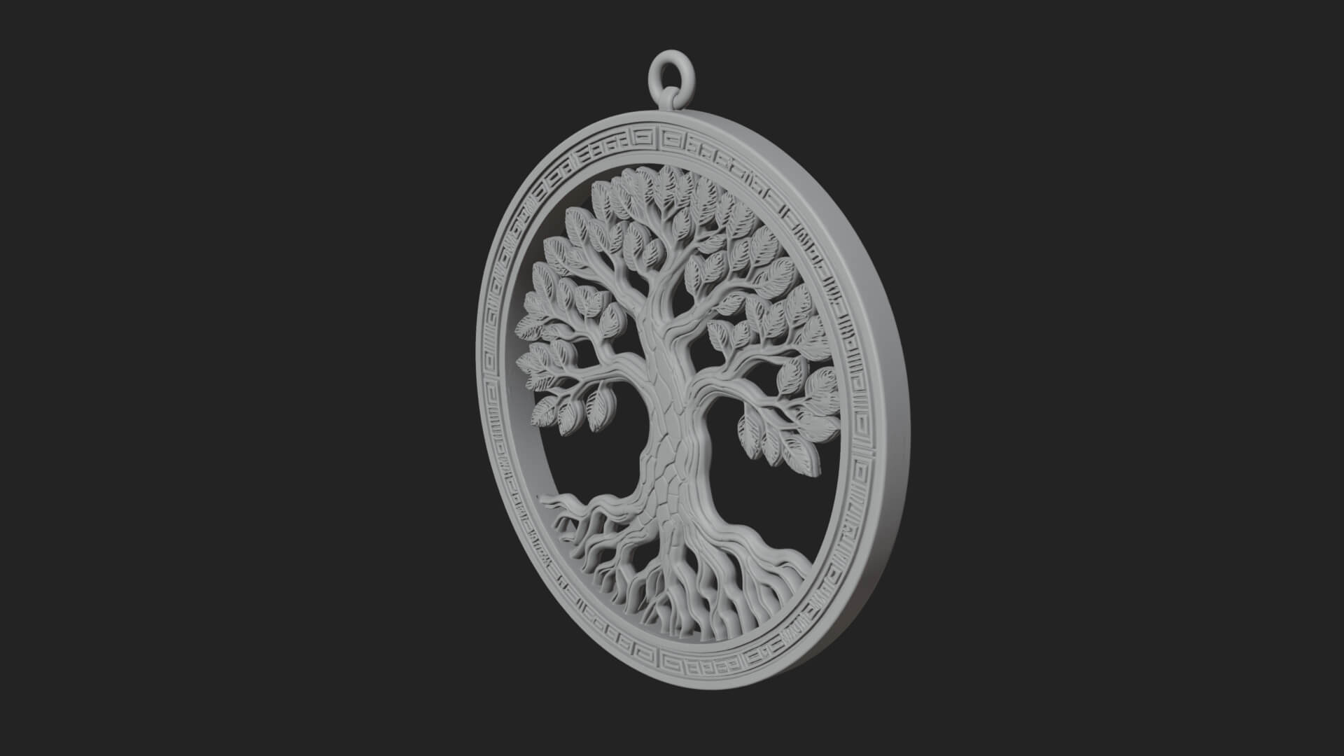 Tree of Life Oval Plaque Design 1 3D Print Model 3D Model