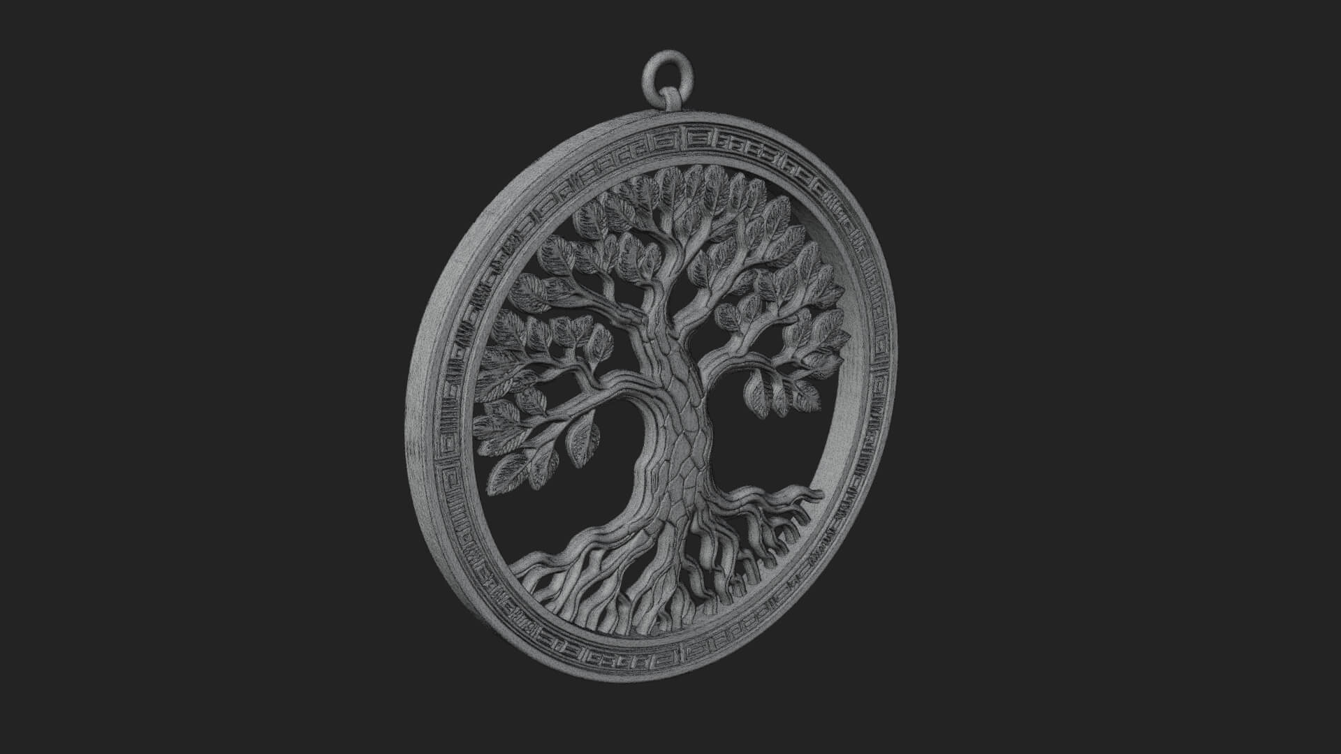 Tree of Life Oval Plaque Design 1 3D Print Model 3D Model