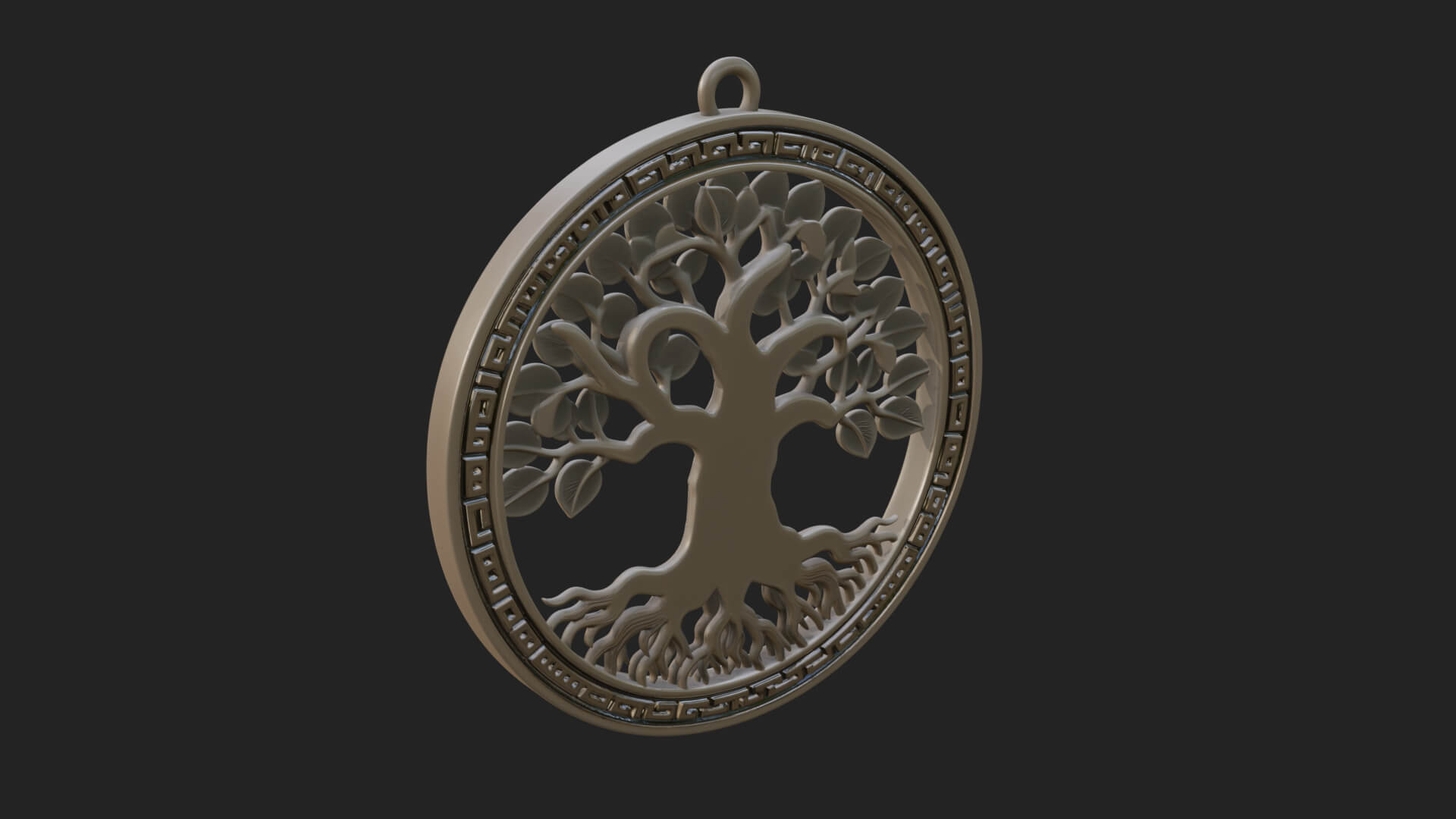 Tree of Life Oval Plaque Design 2 3D Print Model 3D Model