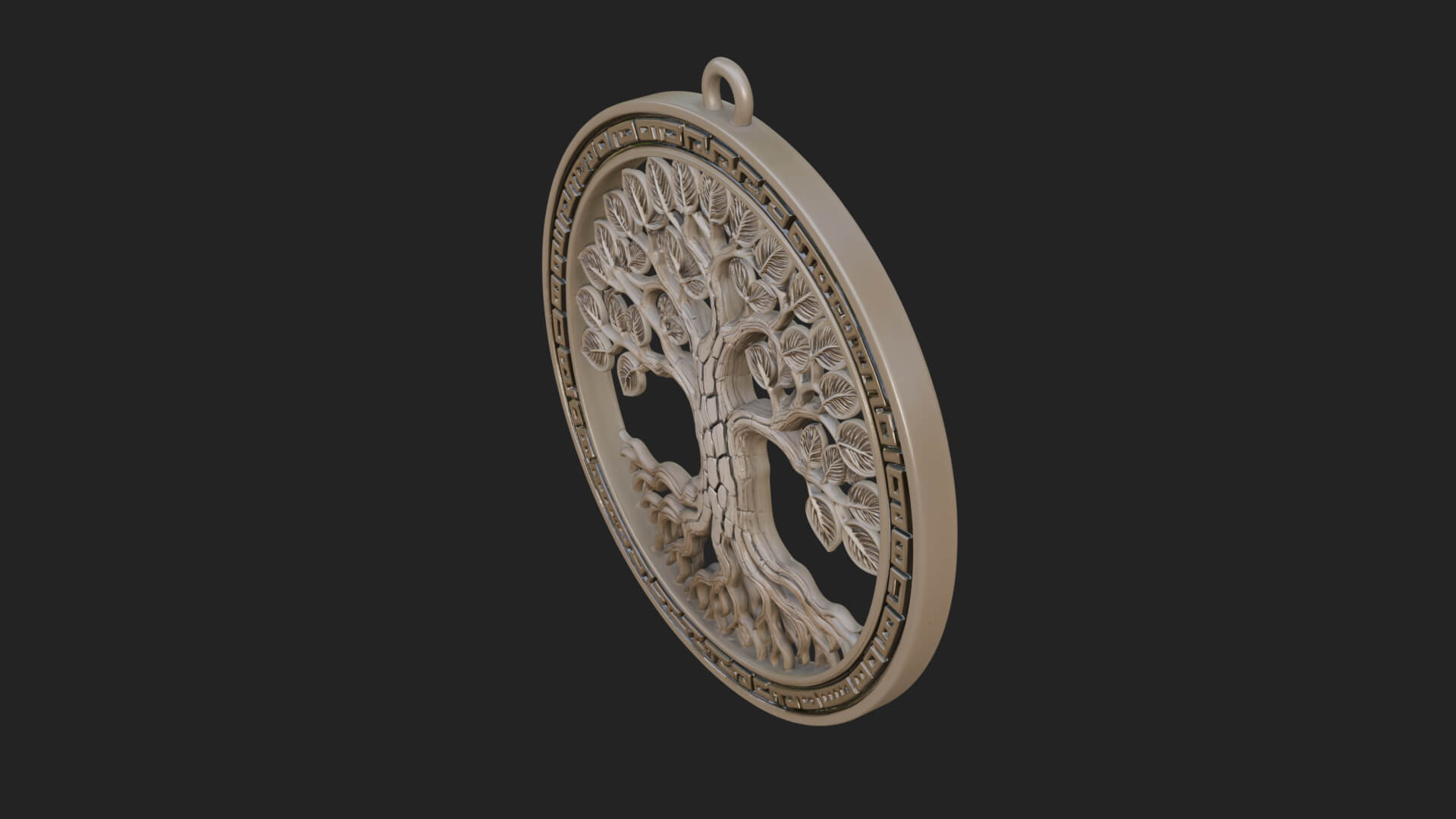 Tree of Life Oval Plaque Design 2 3D Print Model 3D Model