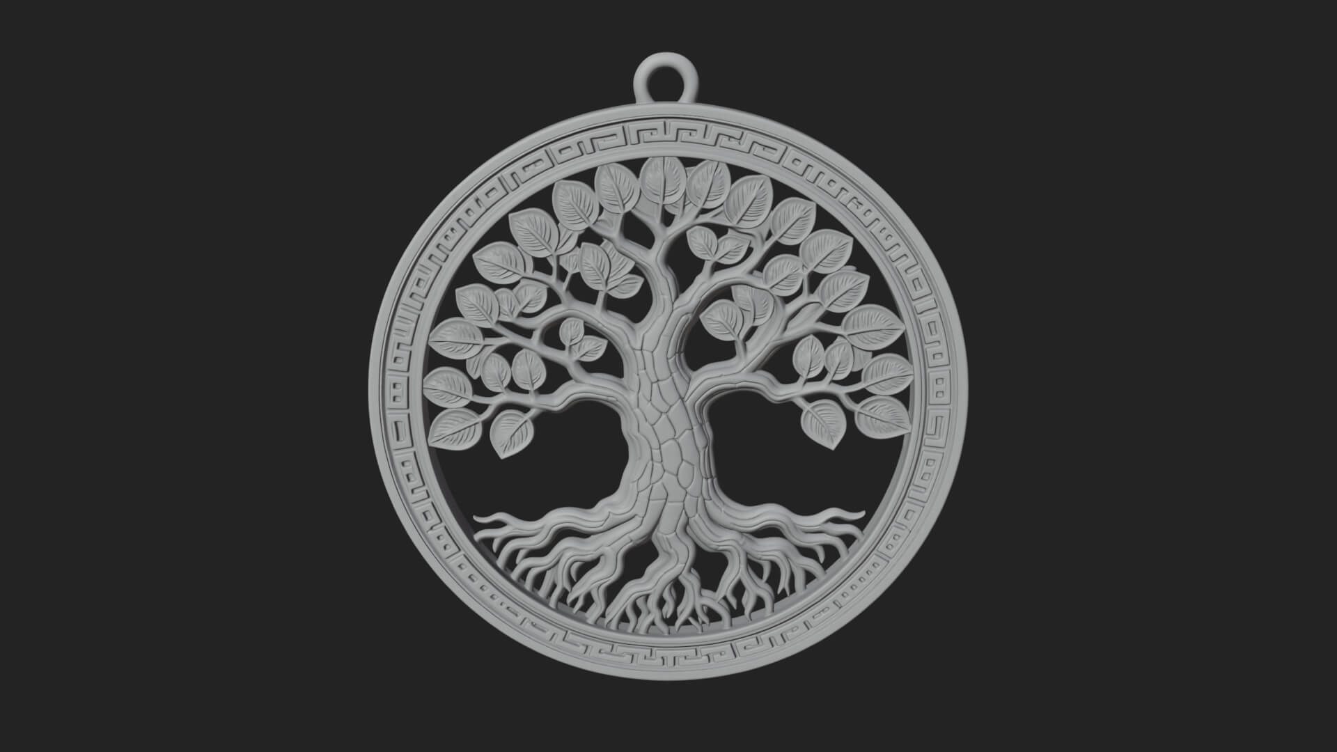 Tree of Life Oval Plaque Design 2 3D Print Model 3D Model