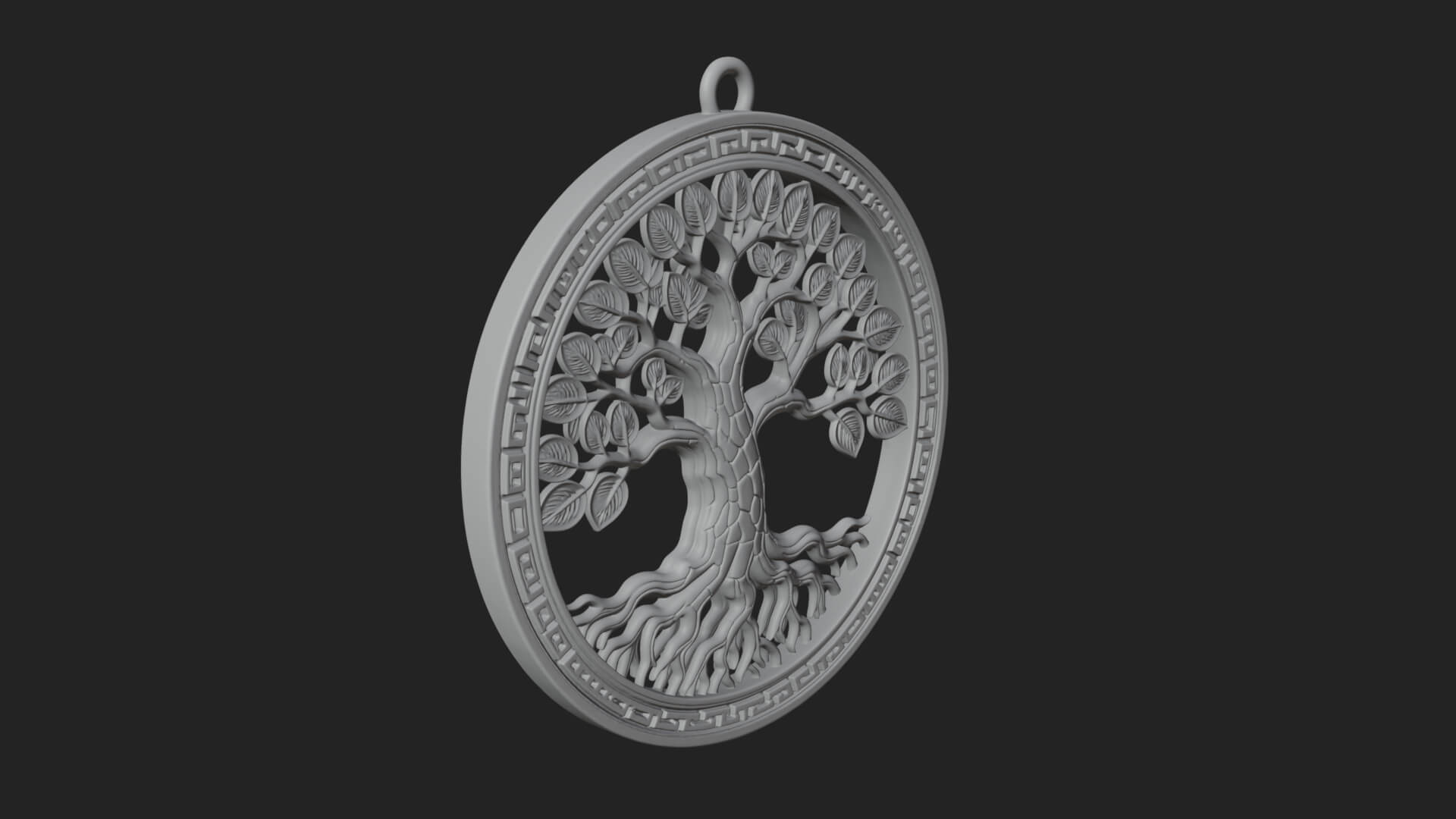 Tree of Life Oval Plaque Design 2 3D Print Model 3D Model