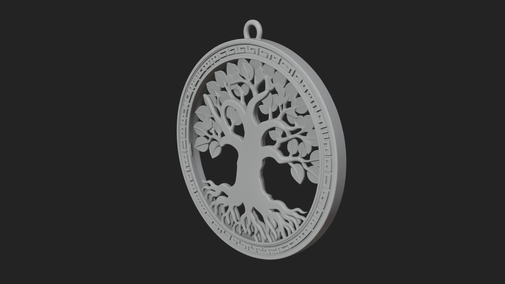 Tree of Life Oval Plaque Design 2 3D Print Model 3D Model