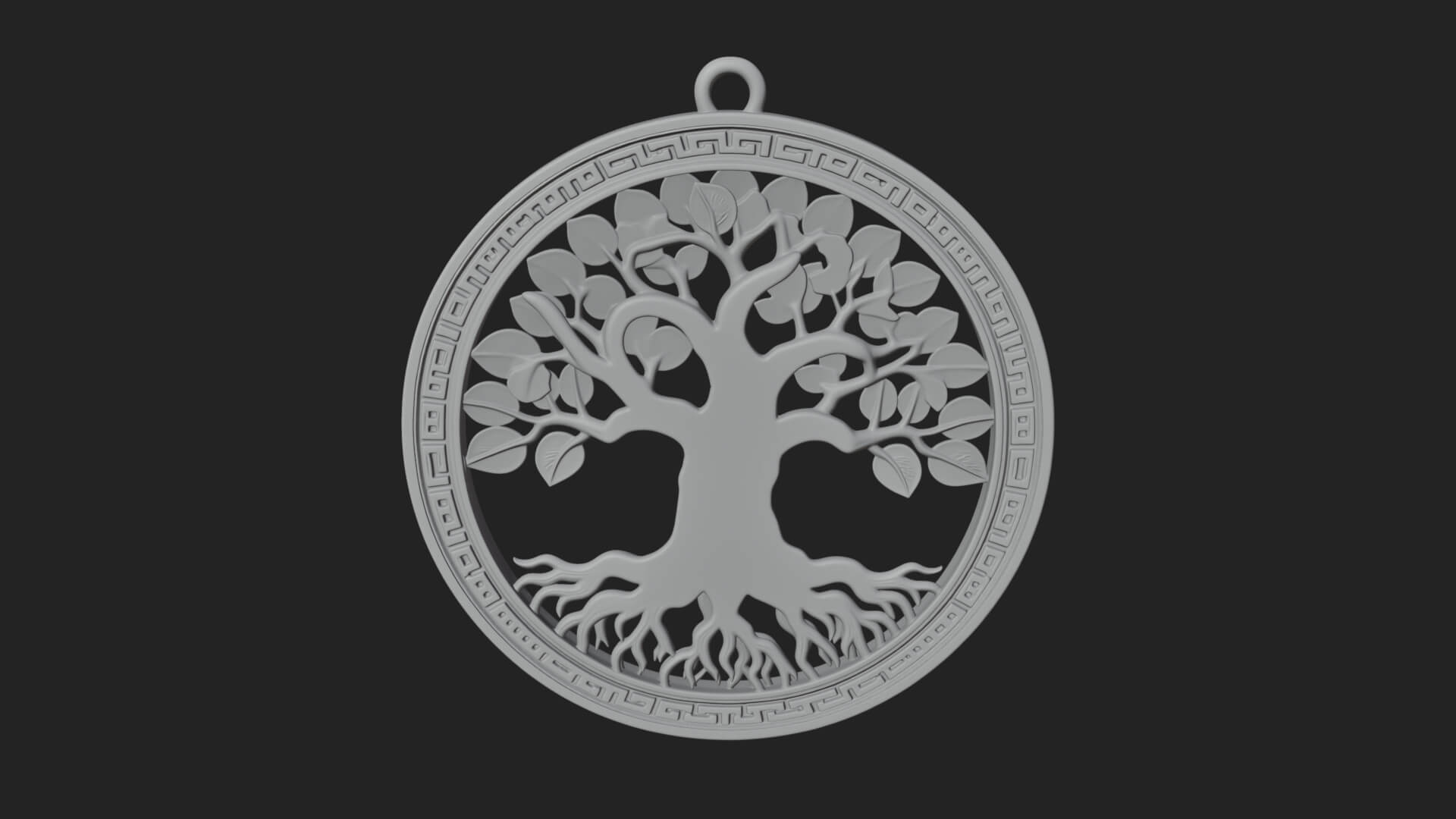 Tree of Life Oval Plaque Design 2 3D Print Model 3D Model
