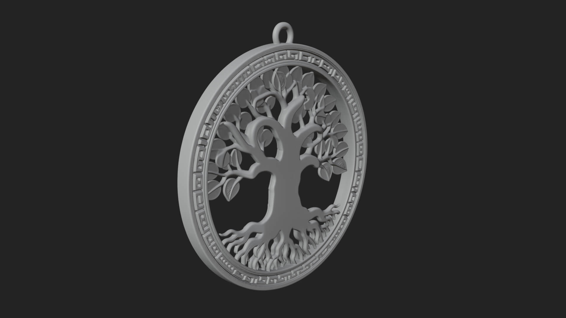 Tree of Life Oval Plaque Design 2 3D Print Model 3D Model