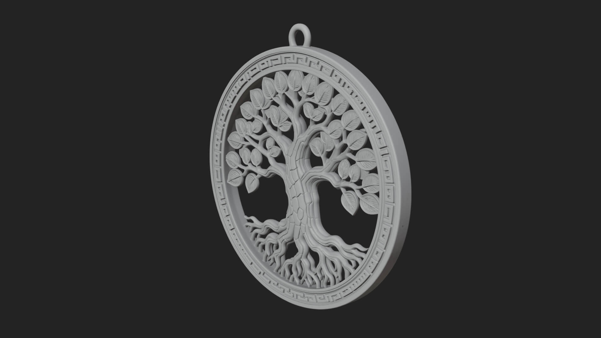 Tree of Life Oval Plaque Design 2 3D Print Model 3D Model
