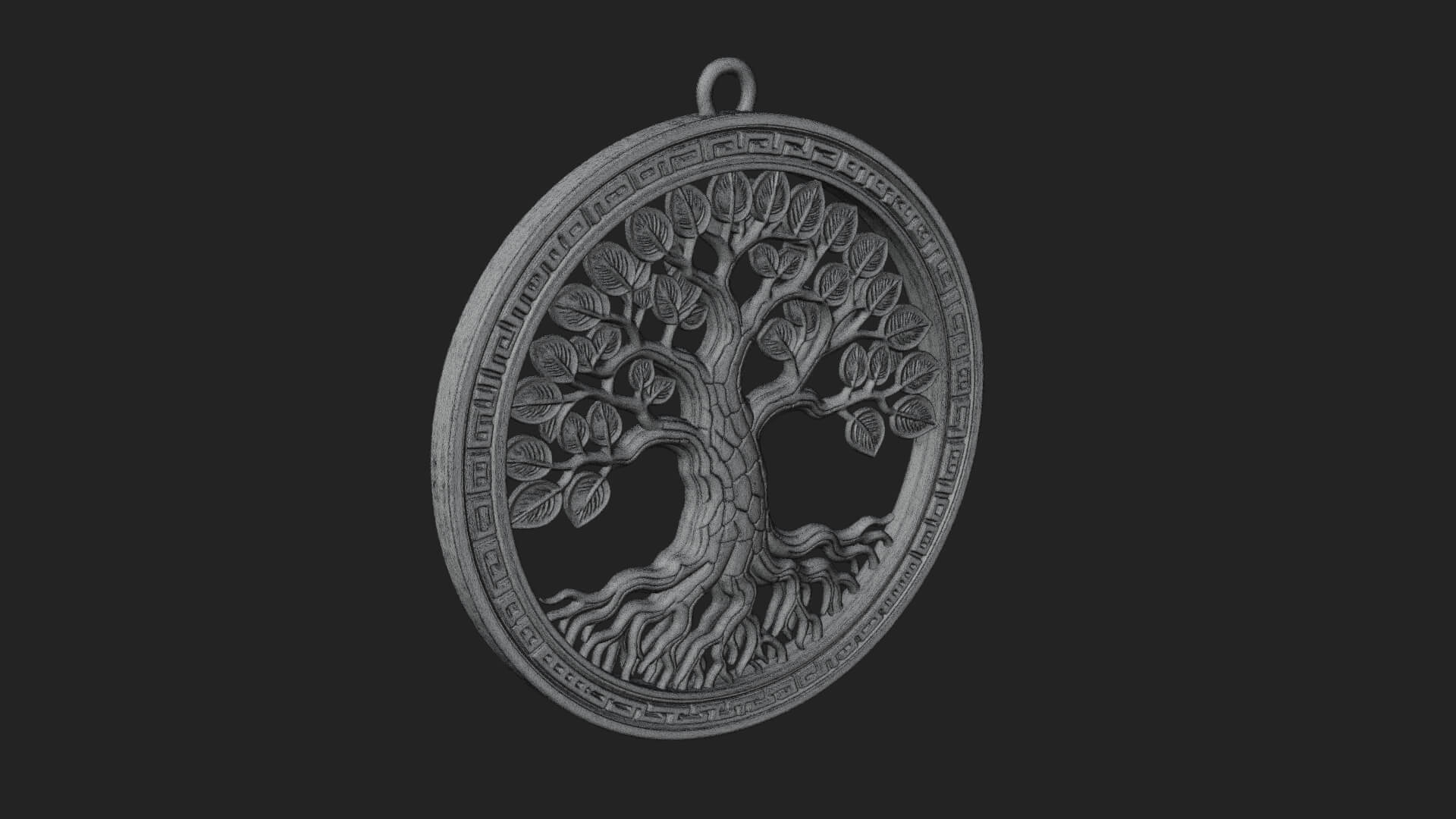 Tree of Life Oval Plaque Design 2 3D Print Model 3D Model