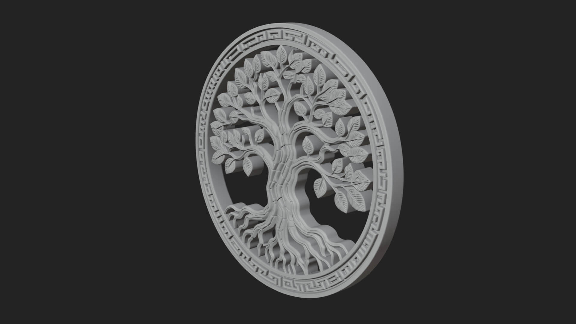 Tree of Life Oval Plaque Design 3 3D Print Model 3D Model