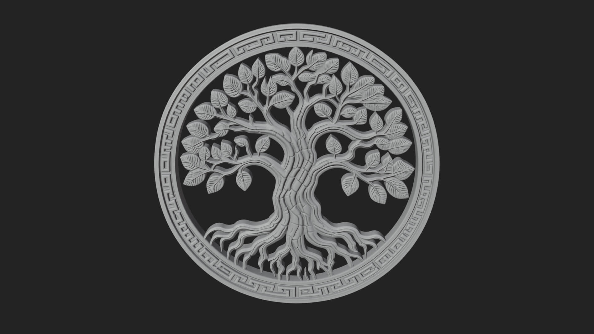 Tree of Life Oval Plaque Design 3 3D Print Model 3D Model