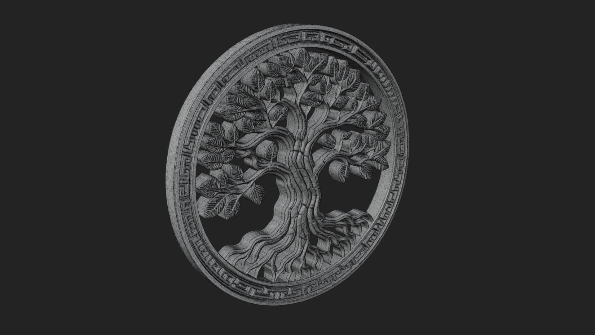 Tree of Life Oval Plaque Design 3 3D Print Model 3D Model