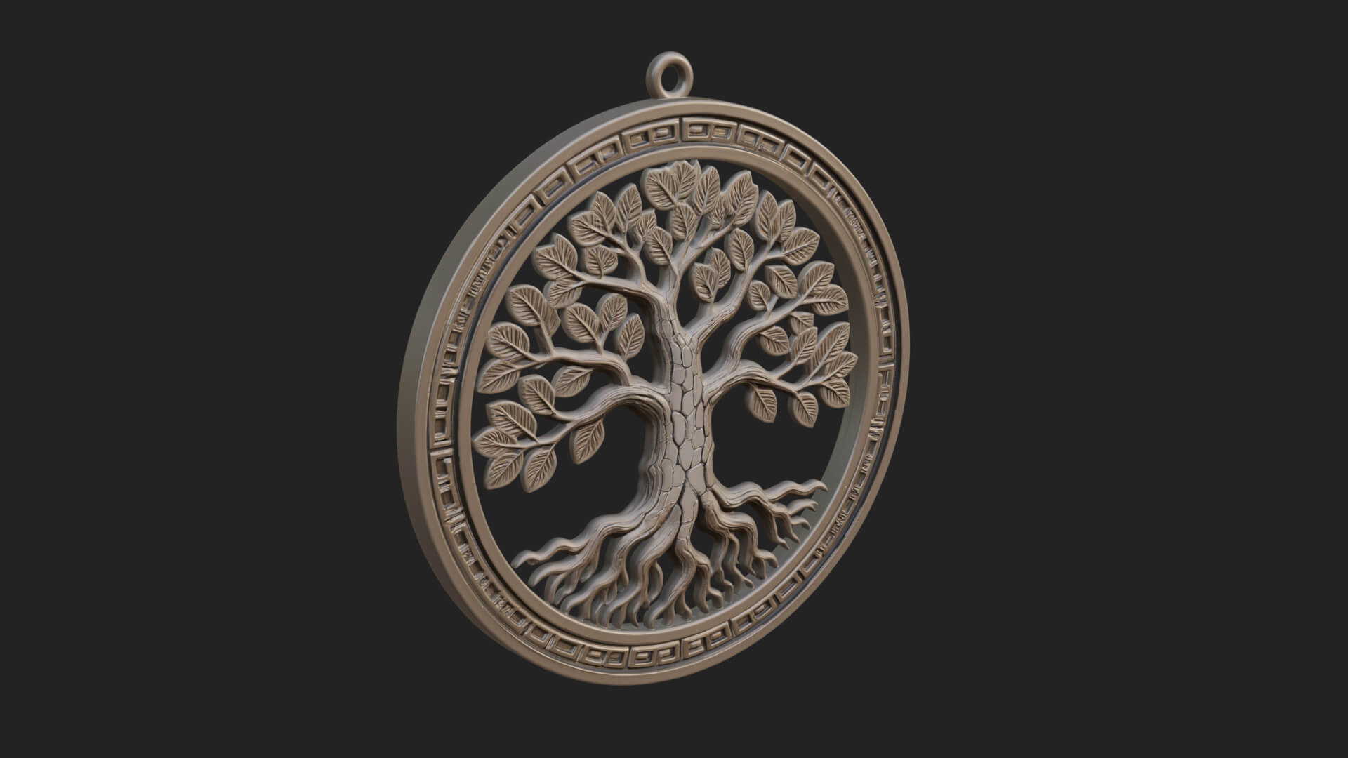 Tree of Life Oval Plaque Design 4 3D Print Model 3D Model