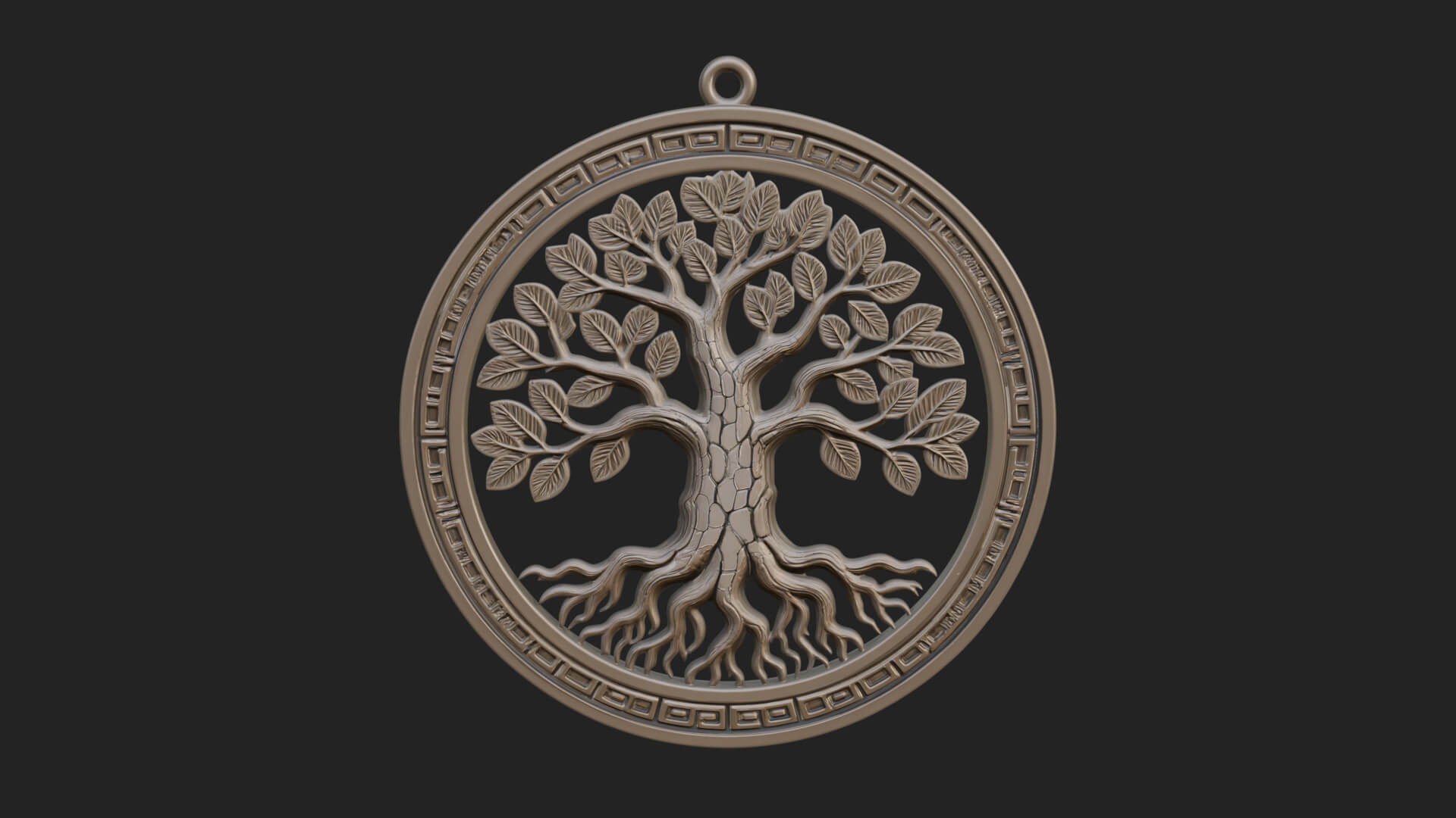 Tree of Life Oval Plaque Design 4 3D Print Model 3D Model