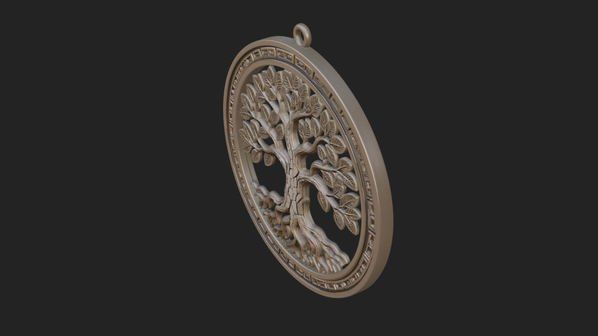 Tree of Life Oval Plaque Design 4 3D Print Model 3D Model