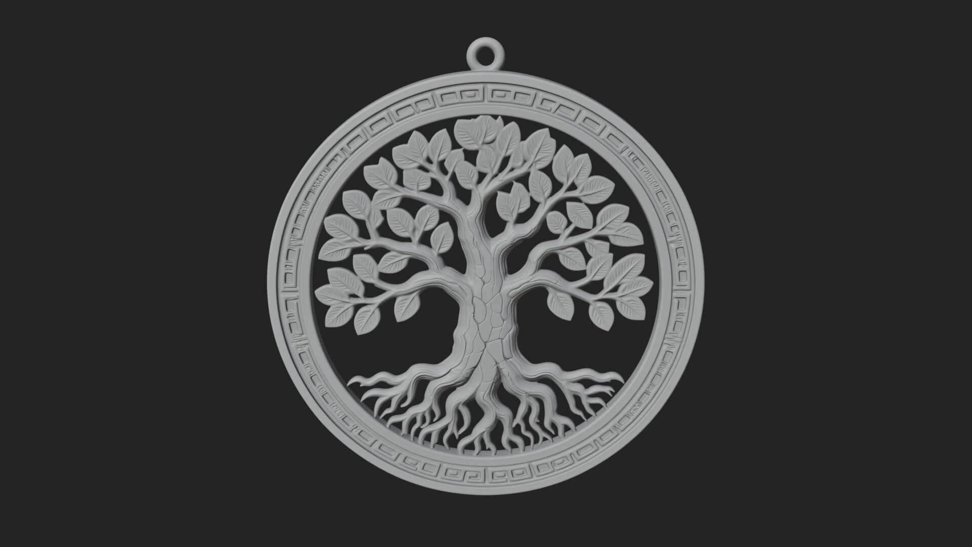 Tree of Life Oval Plaque Design 4 3D Print Model 3D Model