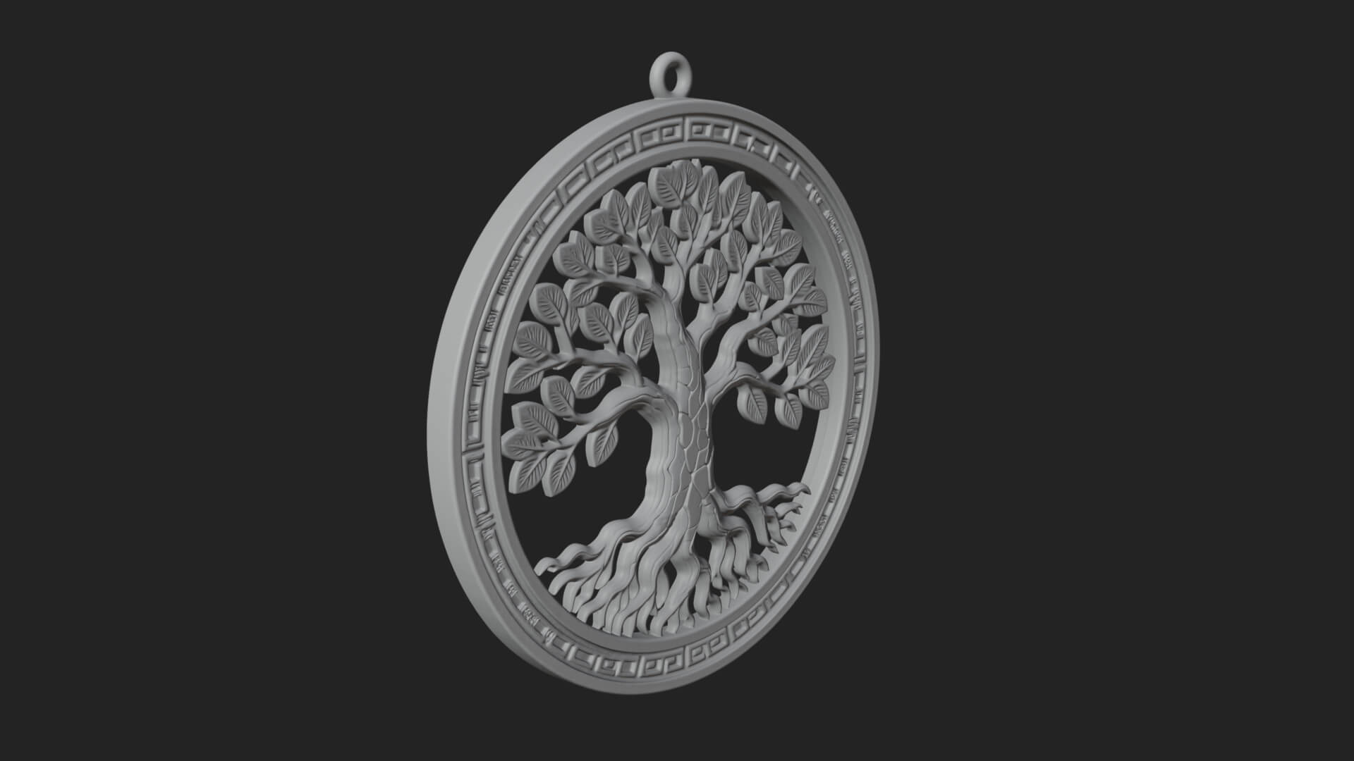 Tree of Life Oval Plaque Design 4 3D Print Model 3D Model
