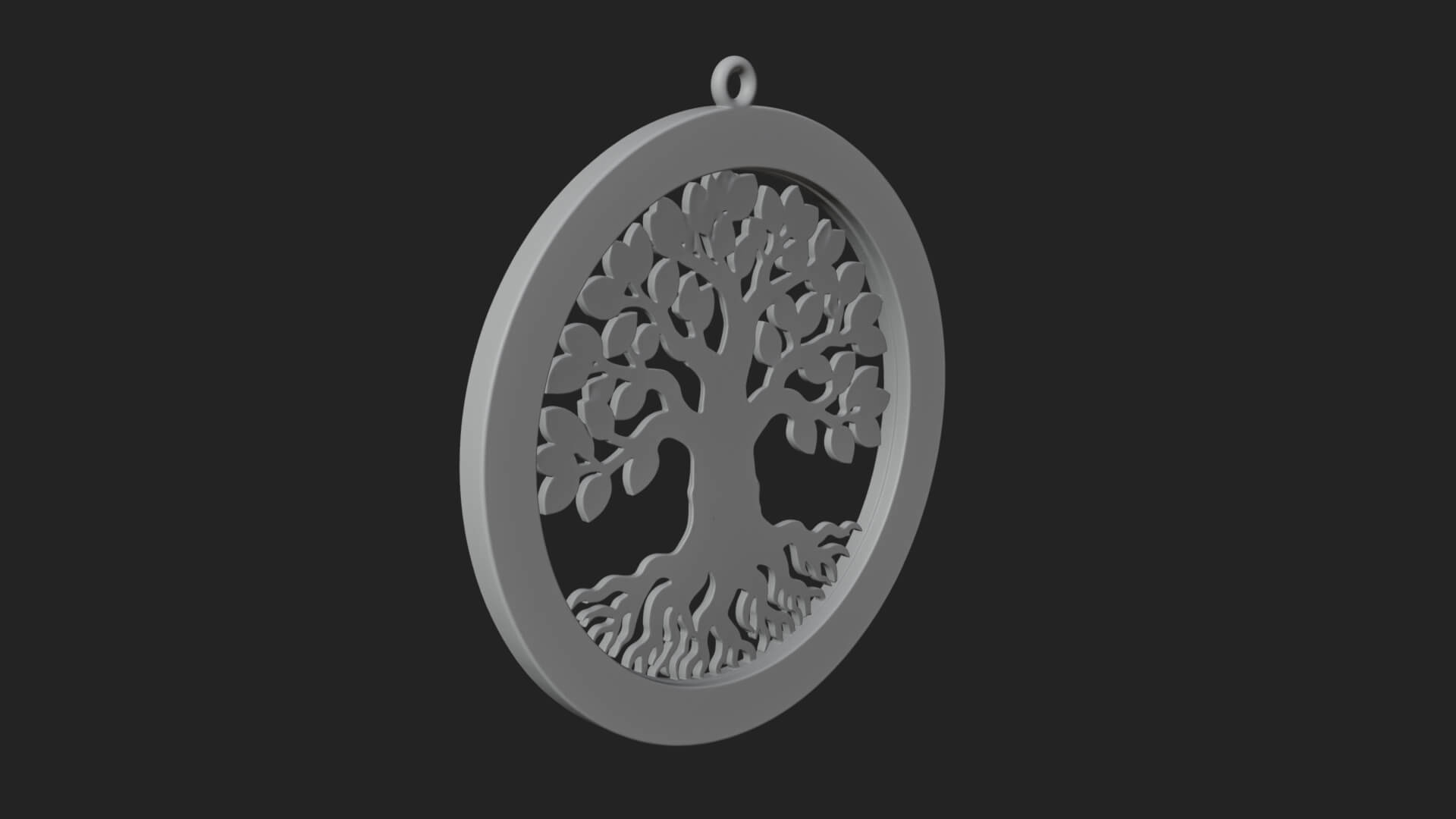 Tree of Life Oval Plaque Design 4 3D Print Model 3D Model