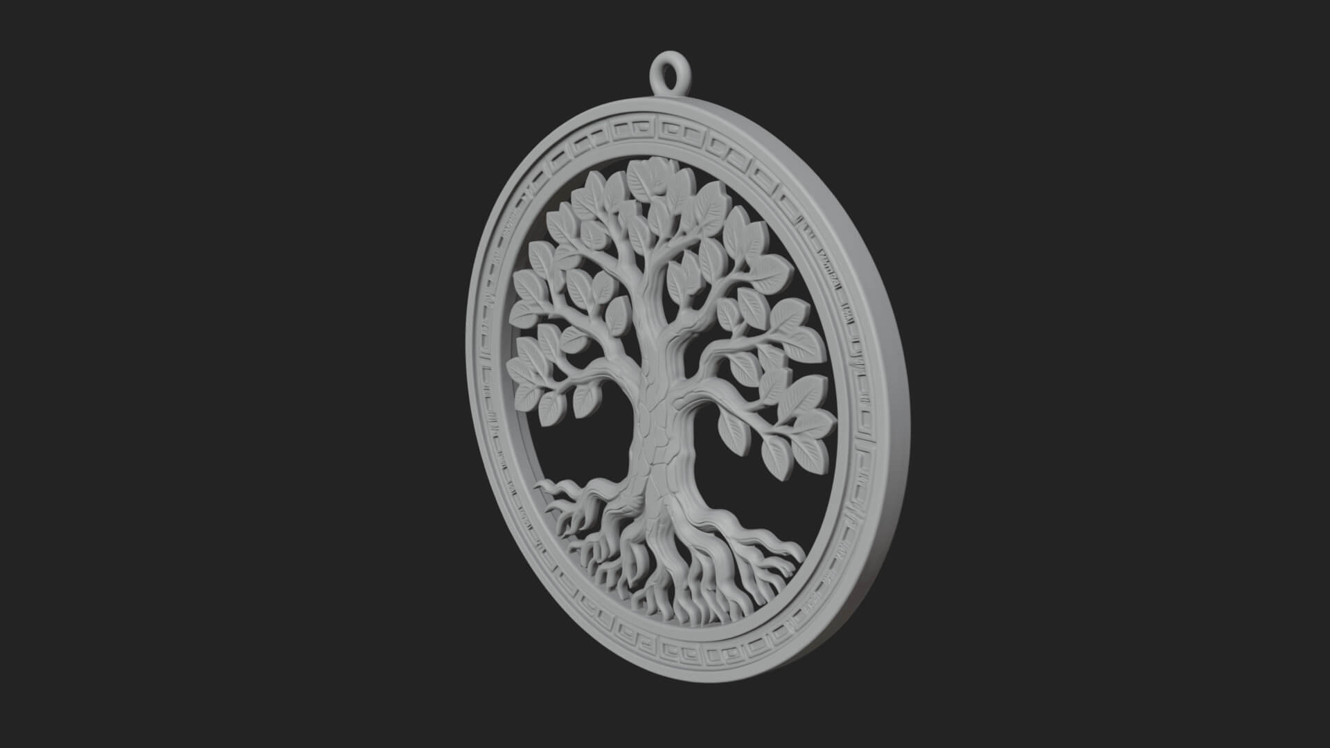 Tree of Life Oval Plaque Design 4 3D Print Model 3D Model