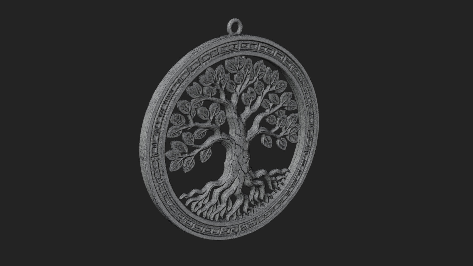 Tree of Life Oval Plaque Design 4 3D Print Model 3D Model