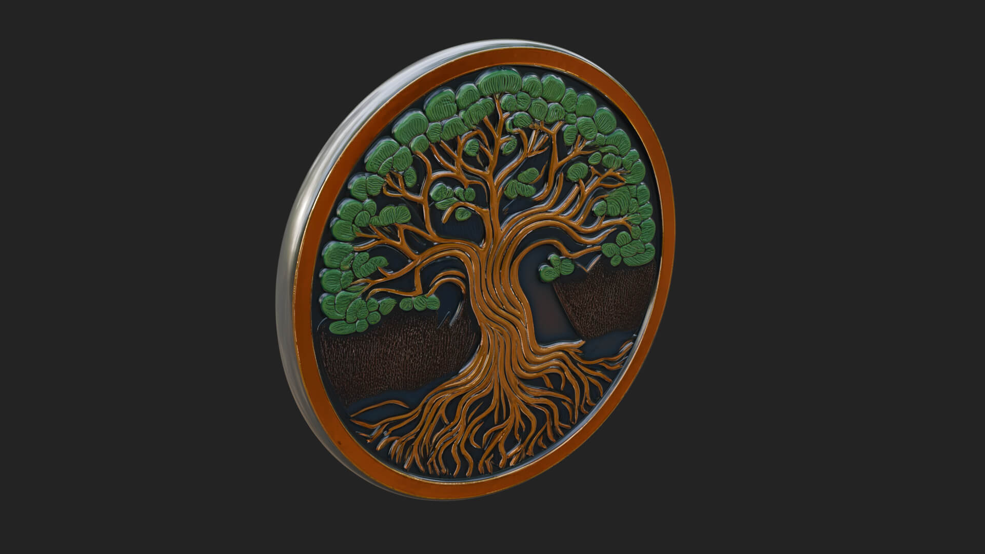 Tree of Life Oval Plaque Design 5 3D Print Model 3D Model