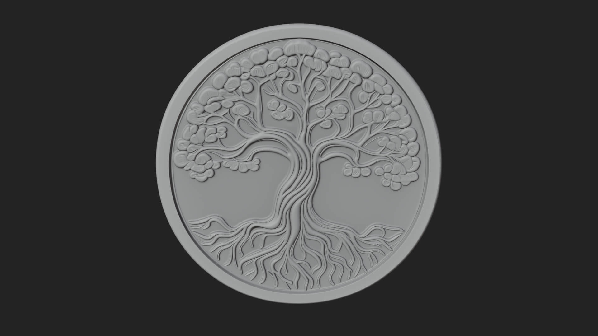 Tree of Life Oval Plaque Design 5 3D Print Model 3D Model